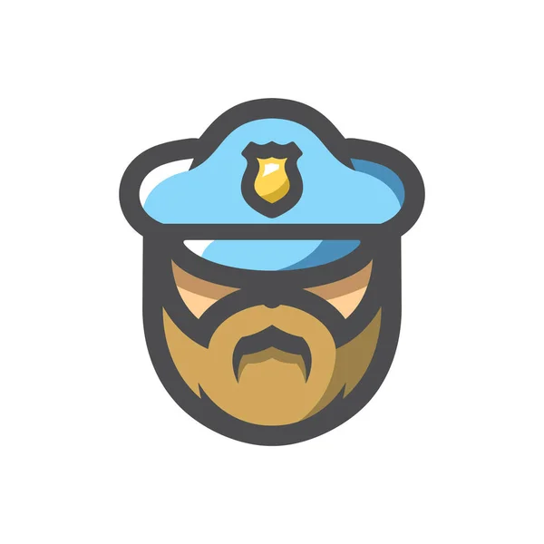 Poliziotto in berretto Vector Cartoon illustrazione. — Vettoriale Stock