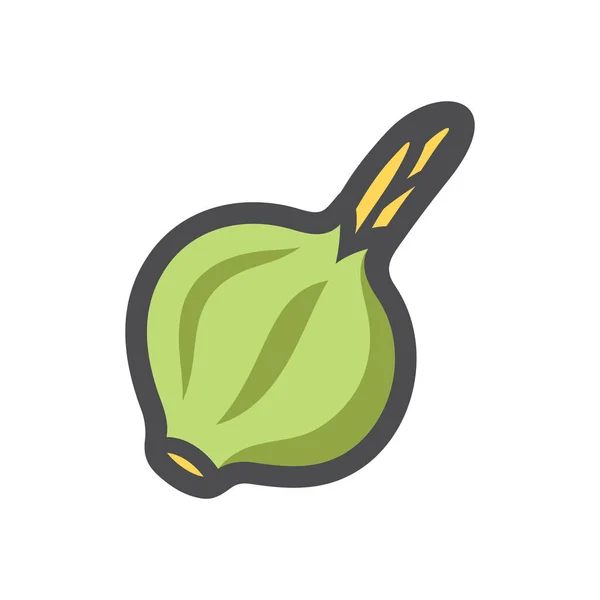 Ilustrasi ikon Vektor sayuran segar bawang Kartun. - Stok Vektor