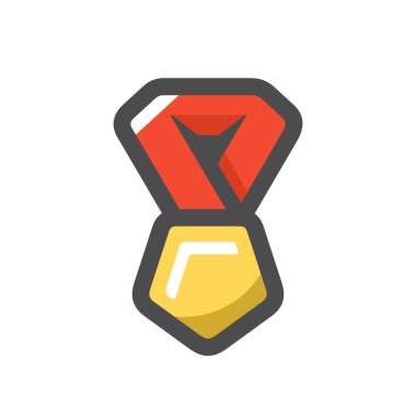 Kırmızı kurdele vektör simgesi resimli Altın Ödül