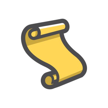 Eski Parşömen Kağıt Vektörü Simgesi Çizim Çizimi