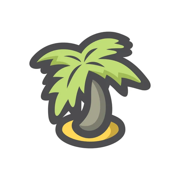 Imajinasi kartun Pulau Palm Tree Vector. - Stok Vektor