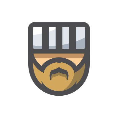 Mahkum Adamlar Baş Vektör Simgesi Çizim Çizimi