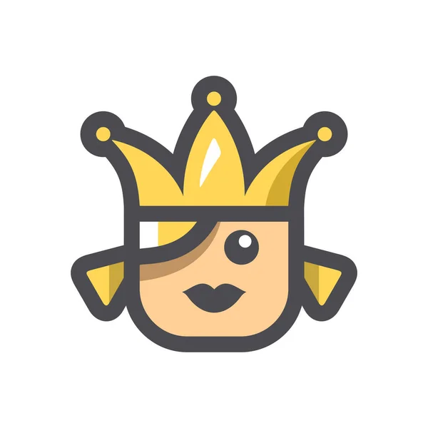 Beauty Queen with Crown Vector icon Cartoon illustration — Stockový vektor