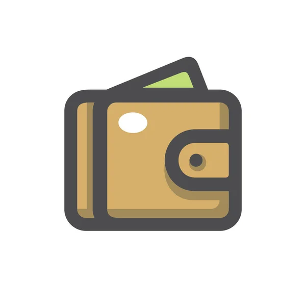 Purse and Money Vector icon Cartoon illustration — Stock Vector