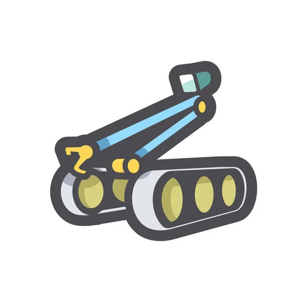 Sapper Bomb Robot icona vettoriale Illustrazione cartone animato. — Vettoriale Stock