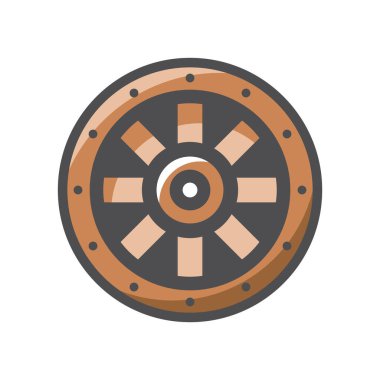 Viking Kalkanı Koruma Vektör Simgesi Çizim Çizimi