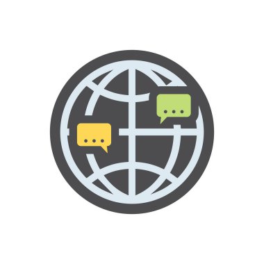 International Communication Dialog Vector icon Cartoon illustration.