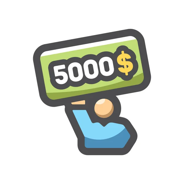 Winn Men Lottery ticket Vector icon Cartoon illustration. — Stockvector