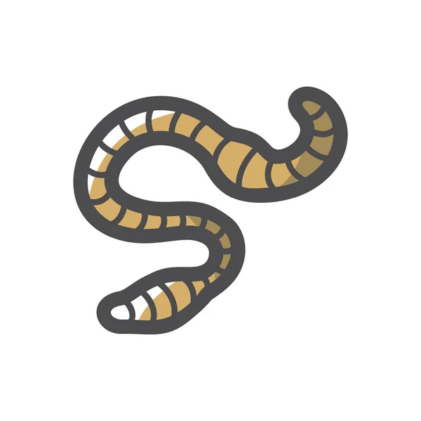 Worm insect Earthworm Vector icon Cartoon illustration. — Stockvektor