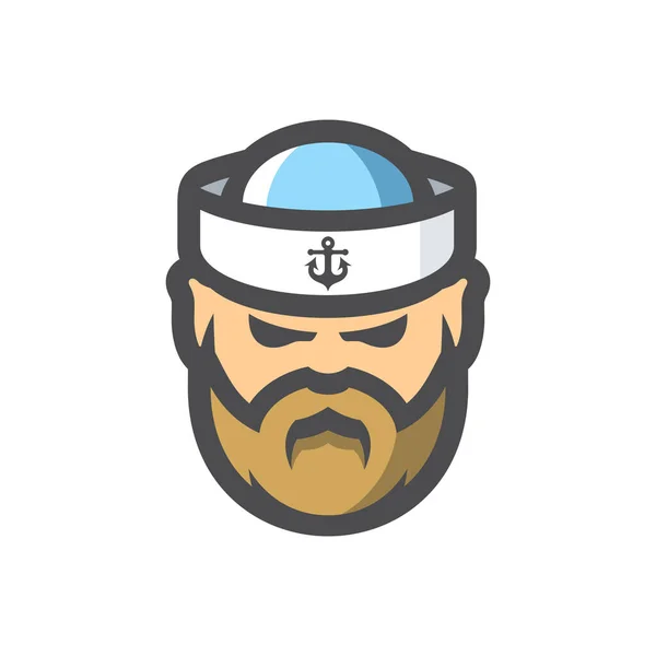 Sailor man in a cap Vector Cartoon icon illustration. — Stockový vektor