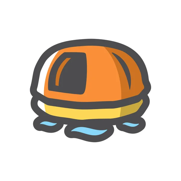Rescue lifeboat orange Vector icon Cartoon illustration. — Wektor stockowy