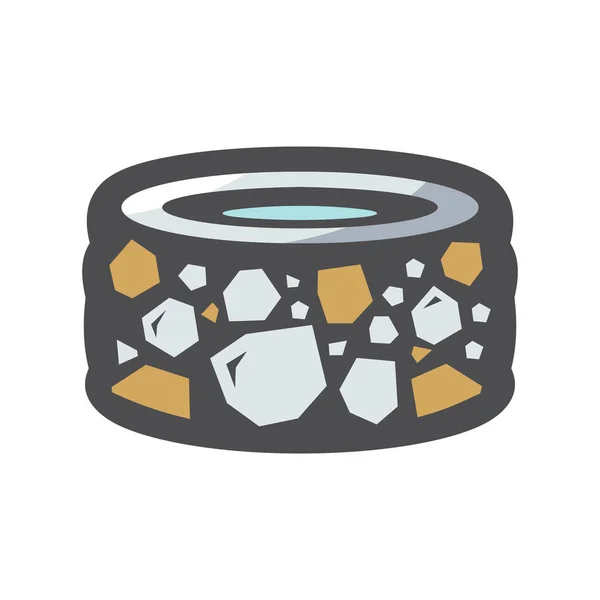 Old Stone Well Vector icon Cartoon illustration. — Stockvector