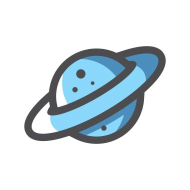 Gerçekçi gezegen Satürn Vektör Simgesi Çizim Çizimi.