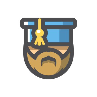 Mezuniyet Cap Vektör simgesi çizimi bilim adamı.