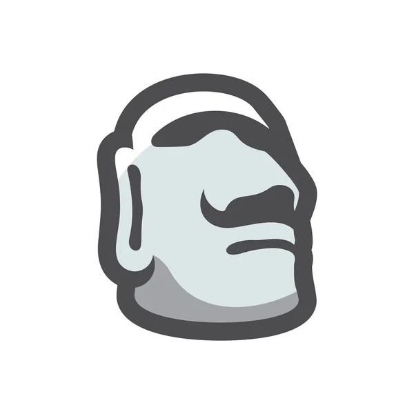 Stone Head Easter Island Vector icon Cartoon illustration. — Stock Vector