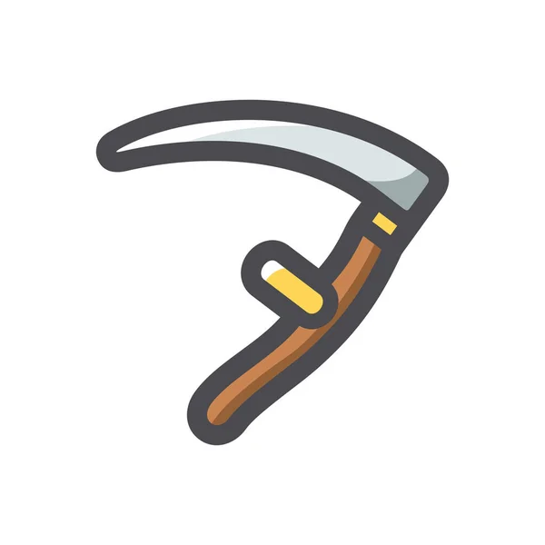 Scythe Retro Landbouw Tool Vector pictogram Cartoon illustratie. — Stockvector