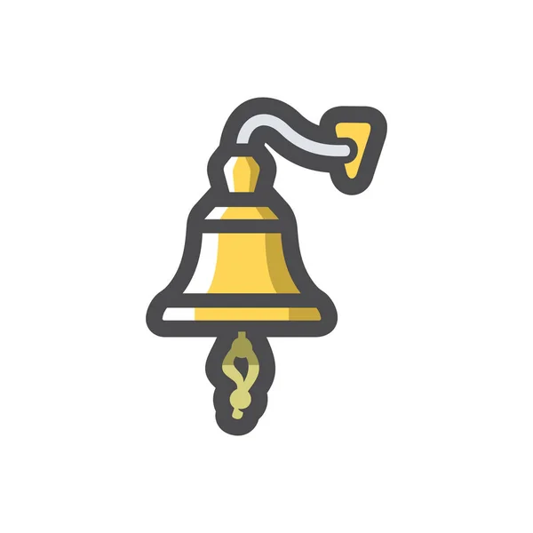 Ship golden Bell Vector icon Cartoon illustration. — 스톡 벡터