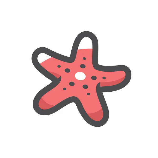 Seestern Sea Star Vector Symbol Cartoon Illustration. — Stockvektor