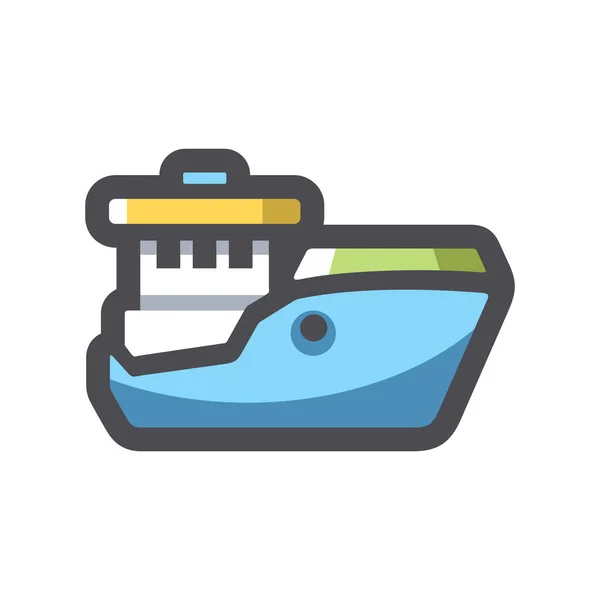 Fishing big Ship Vector icon Cartoon illustration — Stock Vector