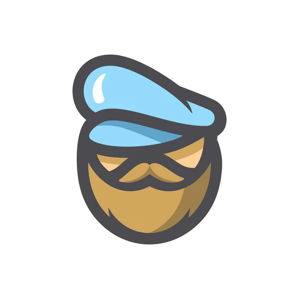 Sea Captain Seafarer icona vettoriale Illustrazione cartone animato — Vettoriale Stock