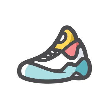 Sneaker Koşan Ayakkabı Vektör Simgesi Çizgi Filmi illüstrasyonu