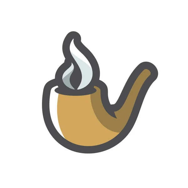 Fumar tabaco Pipe Vector ícone Desenhos animados ilustração — Vetor de Stock
