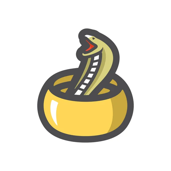 Basket Snake Charmer Vector icon Cartoon illustration — Stock Vector