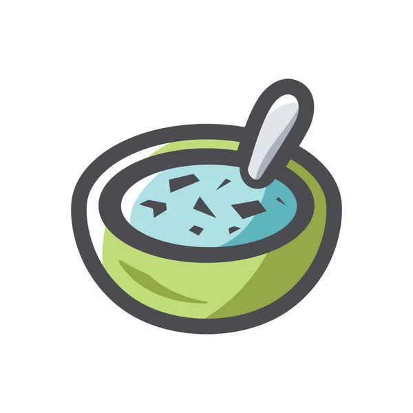 Zupa talerz Jedzenie wektor ikona Ilustracja kreskówki — Wektor stockowy
