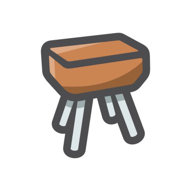 Jimnastik At Spor Malzemeleri Vektör Simgesi Çizim Çizimi