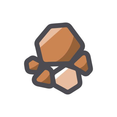 Taş Vektör Simgesi Yığını Çizim Çizimi illüstrasyonu