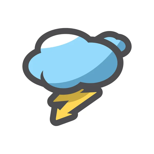 Blitz Sturm Himmel Vektor Symbol Cartoon Illustration — Stockvektor