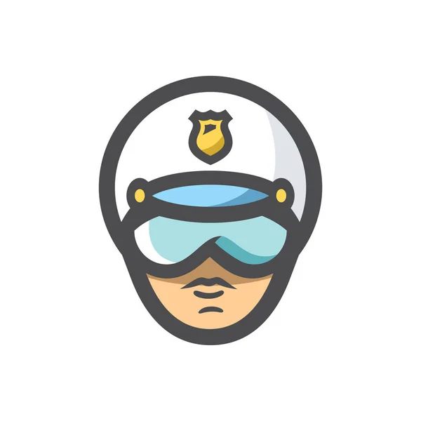 ( 영어 ) Road Policeman Moto Police Vector icon Cartoon illustration. — 스톡 벡터