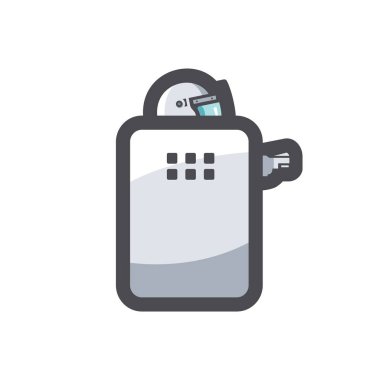 Police with shield Vector icon Cartoon illustration