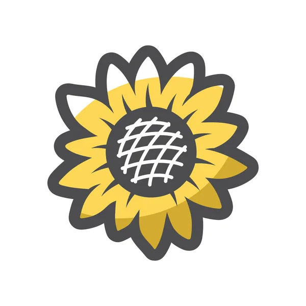 Sunflower yellow leaves Vector icon Cartoon illustration — ストックベクタ