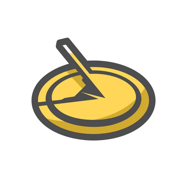 Sundial Sun Clock Vector icon Cartoon illustration — Stok Vektör