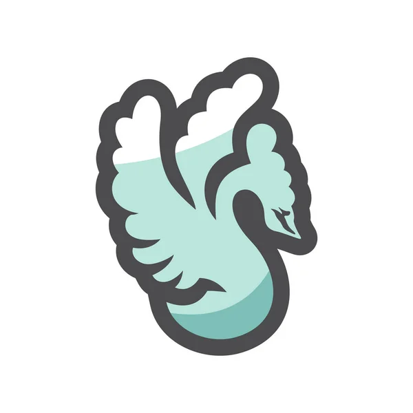 Swan graceful bird Vector icon Cartoon illustration — ストックベクタ