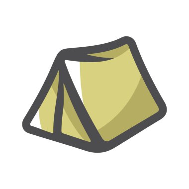 Seyahat için turizm çadırı ve Kamp Vektörü ikonu Çizim