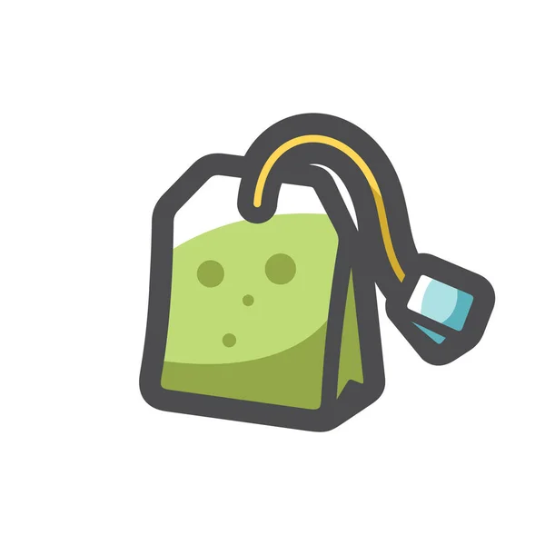 Teabag with label Vector icon Cartoon illustration — Vetor de Stock