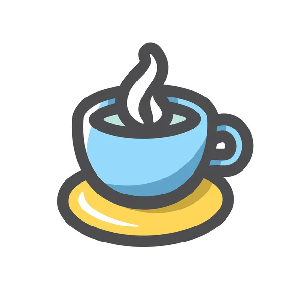 Coffee Blue Cup vektor ikon tecknad illustration — Stock vektor