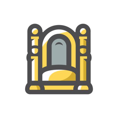 Altın Vektör ikonundan yapılmış Taht Çizgi Film çizimleri