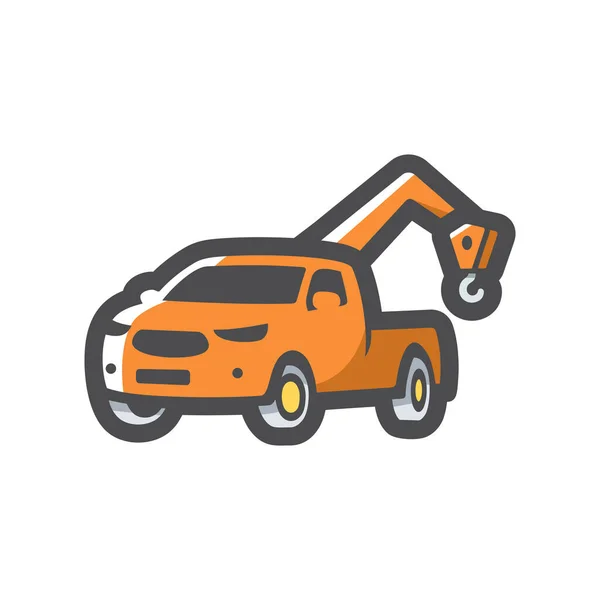 Tow wrecker pickup truck Ícone do vetor ilustração dos desenhos animados. —  Vetores de Stock