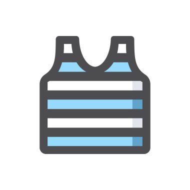 Denizci Yeleği Tshirt Vektör Simgesi Çizgi Filmi illüstrasyonu.