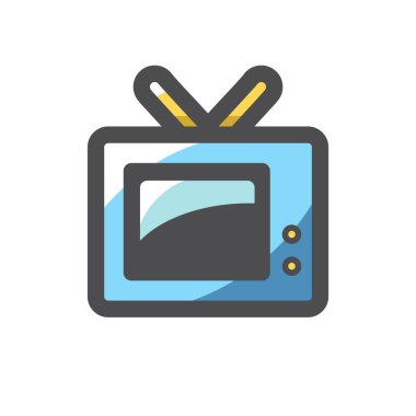 Eski TV Vektör Simgesi Çizgi Filmi illüstrasyonu.
