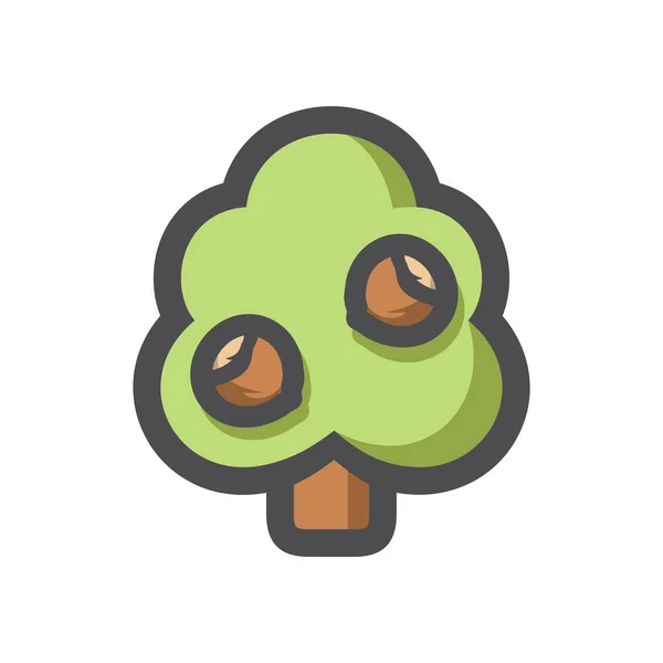 Oak Tree simple Vector icon Cartoon illustration — 스톡 벡터