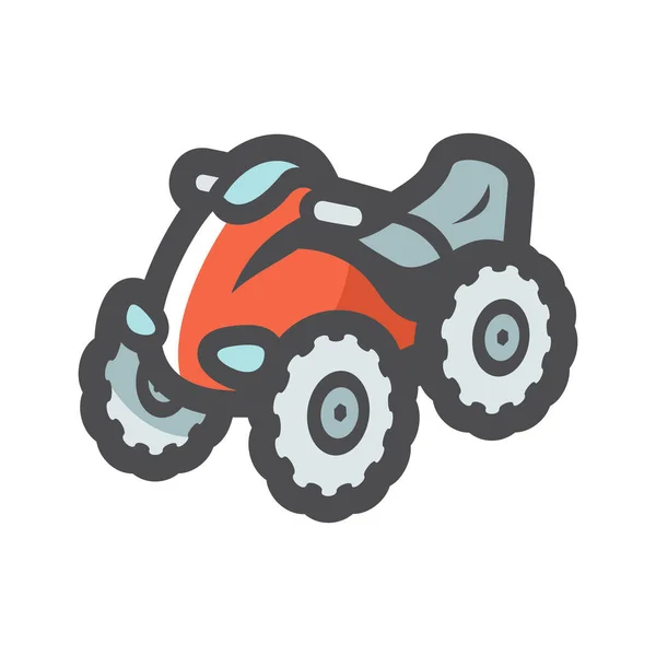 ATV motocicletta su quattro ruote Icona vettoriale Illustrazione cartone animato. — Vettoriale Stock