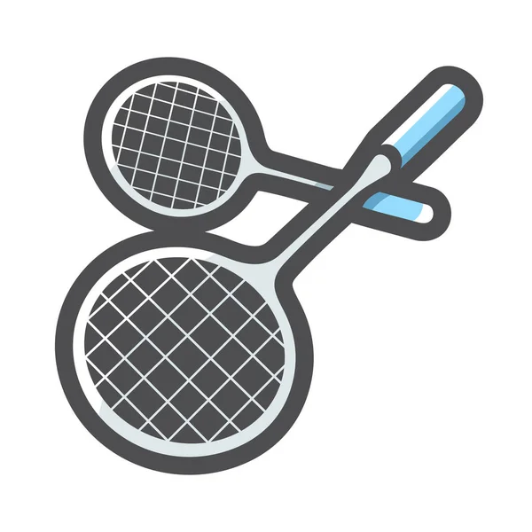 Badminton-Sportgeräte Vector icon Cartoon Illustration — Stockvektor