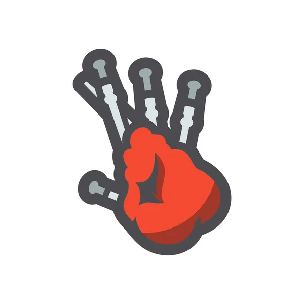 Röd skotsk säckpipa vektor ikon Tecknad illustration — Stock vektor