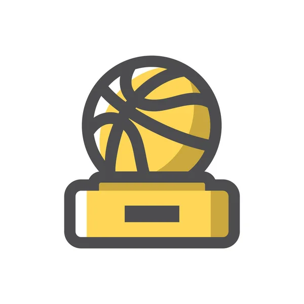 Basketball Award gold cup Vector icon Cartoon illustration — Vetor de Stock