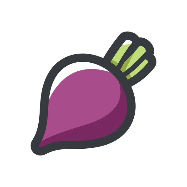 Beetroot vegetable Purple beet Vector icon Cartoon illustration — Stock Vector