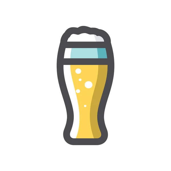 Kubek szklany piwa Wektor ikona Ilustracja kreskówki — Wektor stockowy